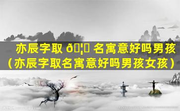 亦辰字取 🦁 名寓意好吗男孩（亦辰字取名寓意好吗男孩女孩）